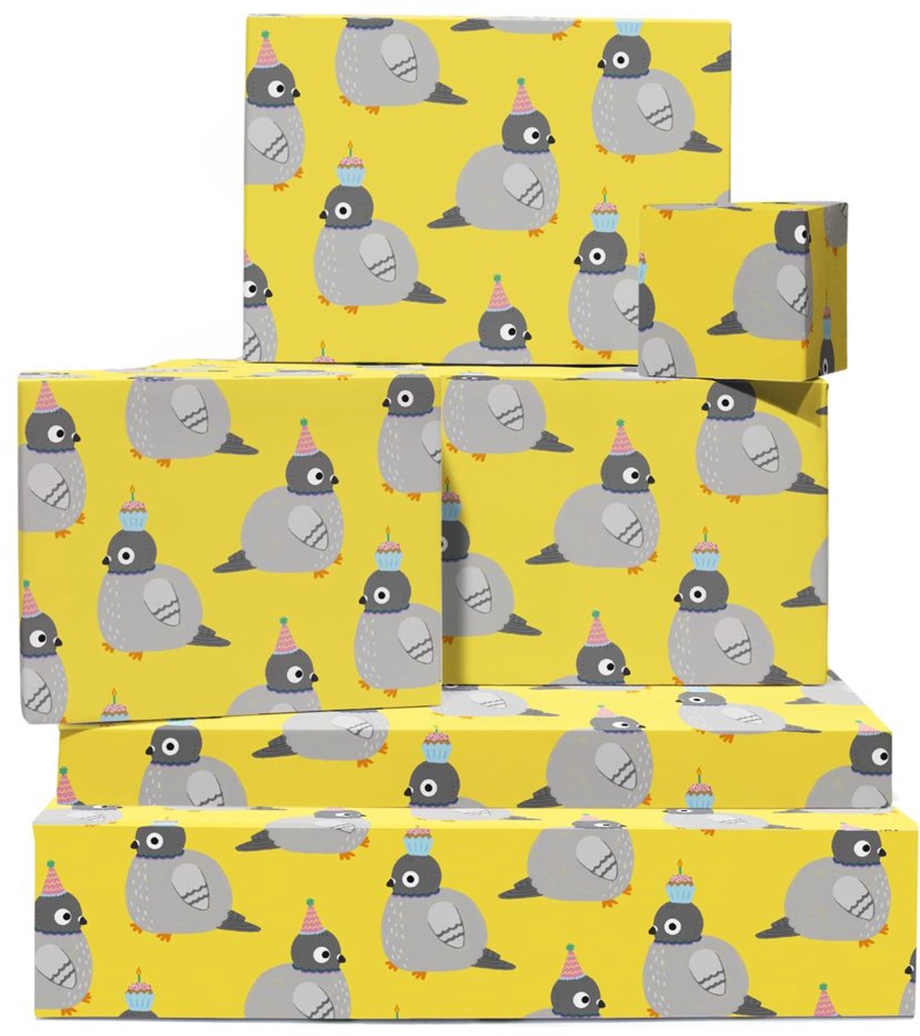 Cadeaupapier met Duiven Set van 6 Vellen voor Verjaardagen