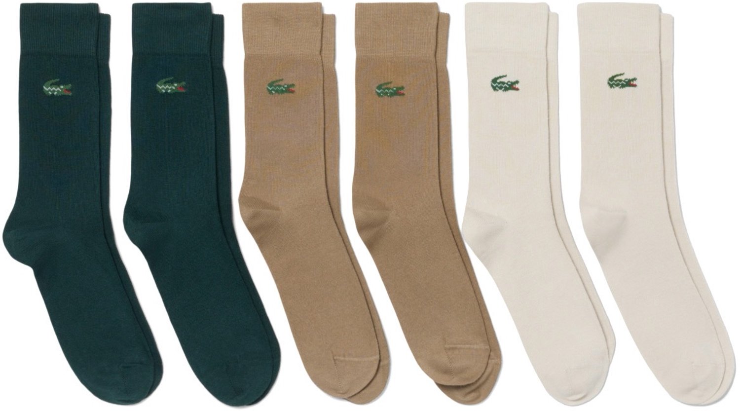 Lacoste unisex 6P sokken basic crocodile logo multi Multicolor