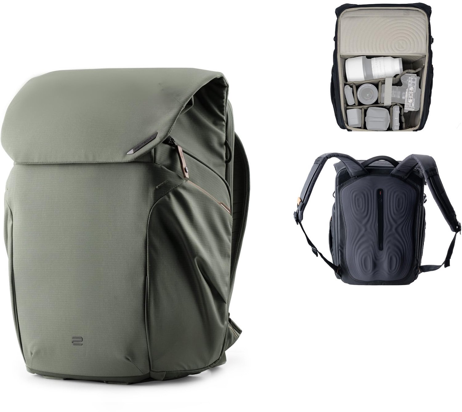 camerarugzak, 20 - 25 l, met laptop/iPad-vak, waterdichte camerarugzak voor urban en reisfotografie, compatibel met //// spiegelloze camera's