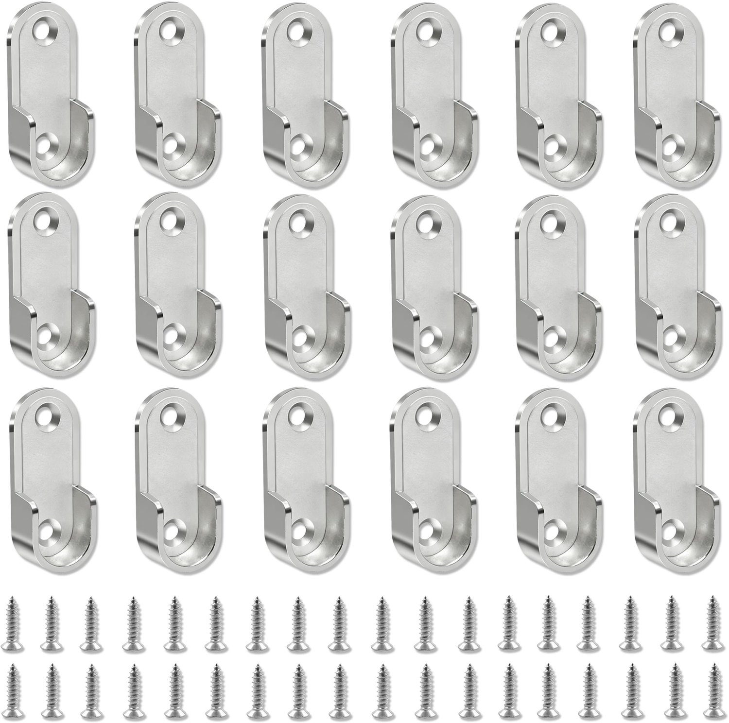 Set van 18 Kledingstanghouders met Schroeven