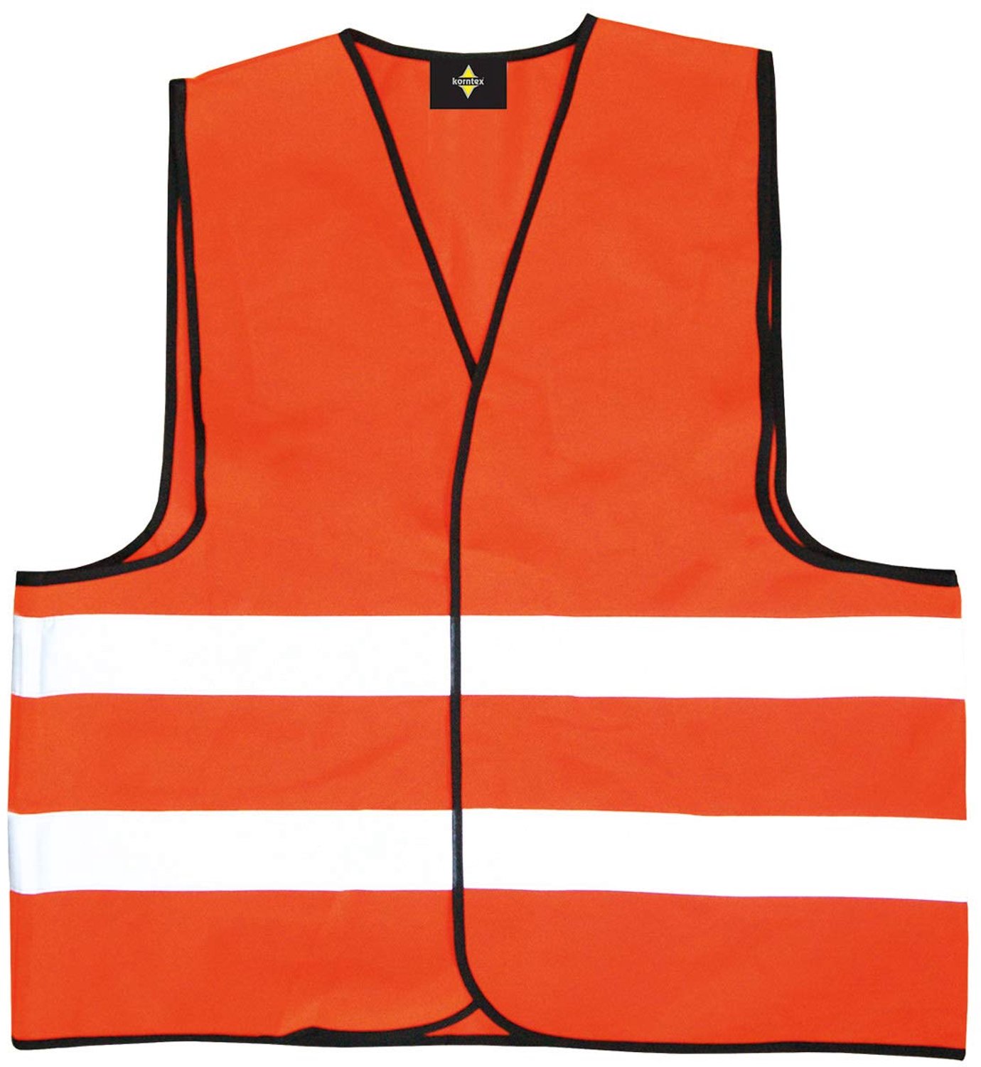 Veiligheidsvest met Zwarte Bies - Maat M - Oranje