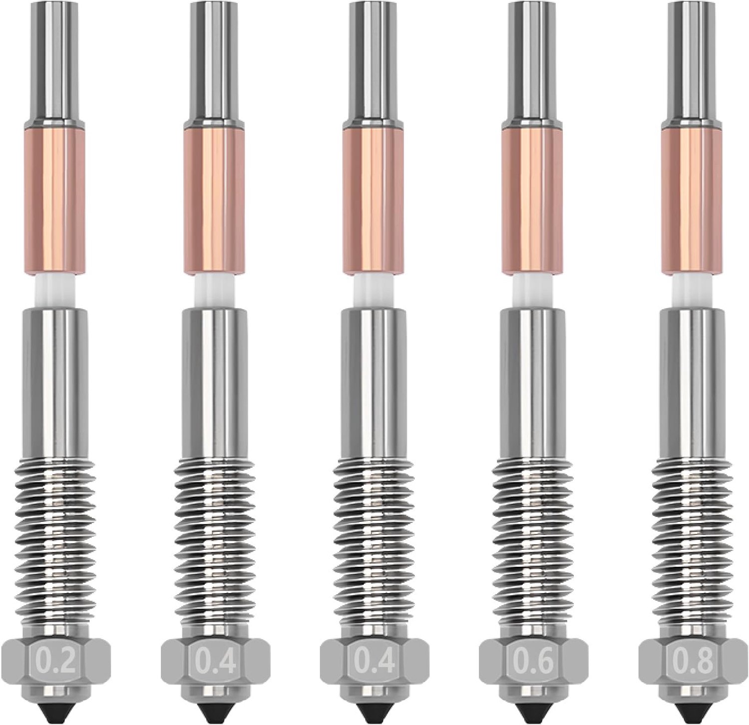 Set van 5 Bimetalen Snelle Wisselmondstukken voor QIDI Plus 4