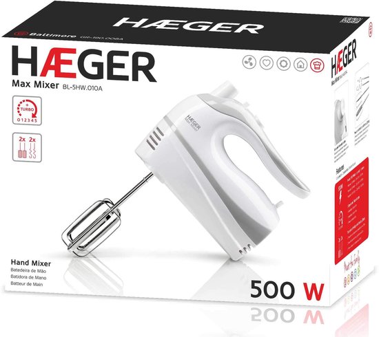 Handmixer met 500W Vermogen en 5 Snelheden — afbeelding 3