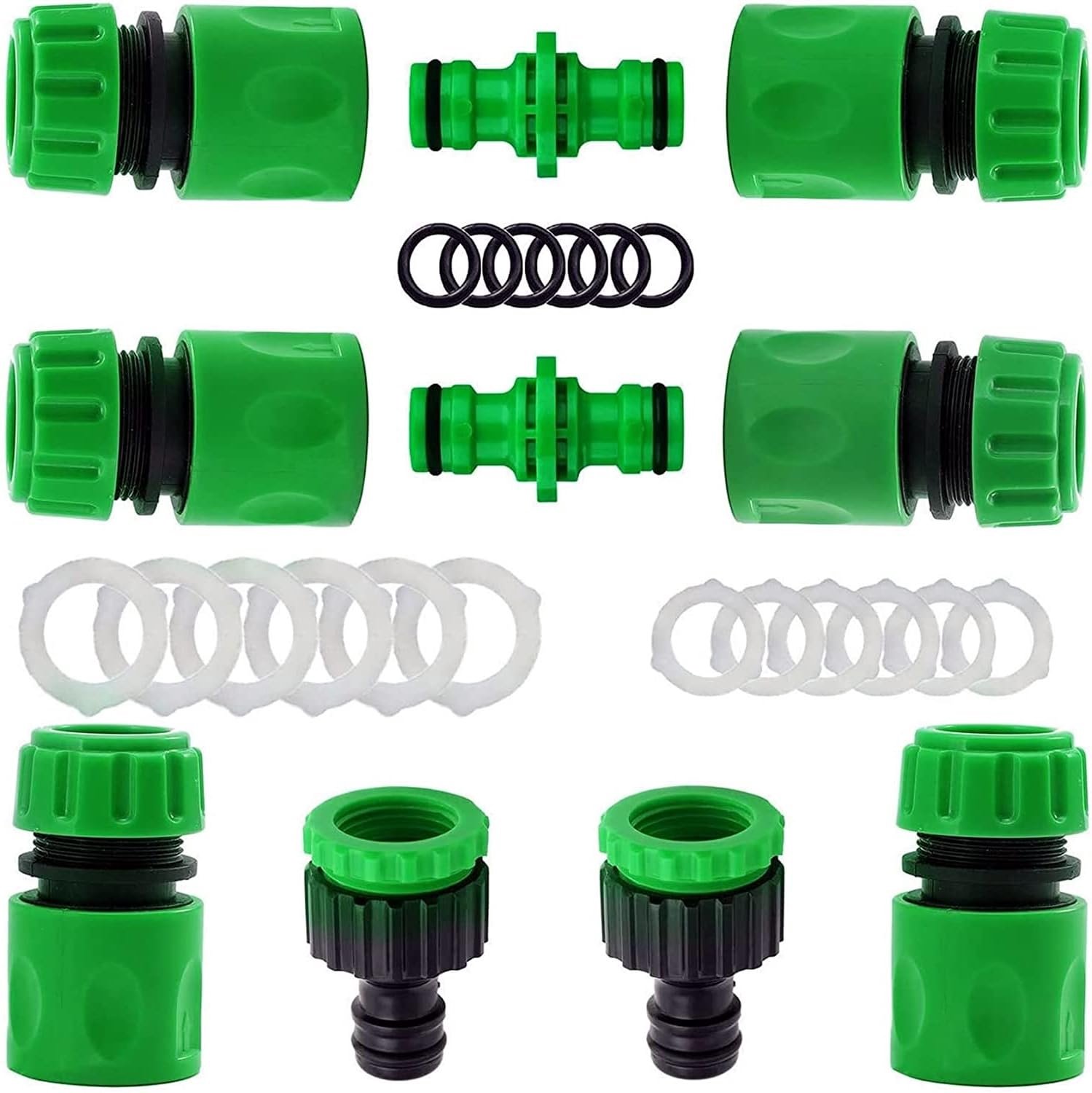 Slangkoppeling 10 Stuks - Slangaansluiting 1/2 Inch - Slangkoppeling 2-in-1 - Tuinslangaccessoires - Duurzaam ABS-Kunststof - Geschikt voor Hozelock