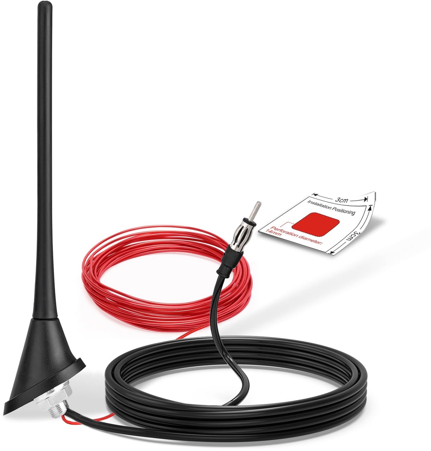 Actieve Autoantenne met Versterker en 5m Kabel