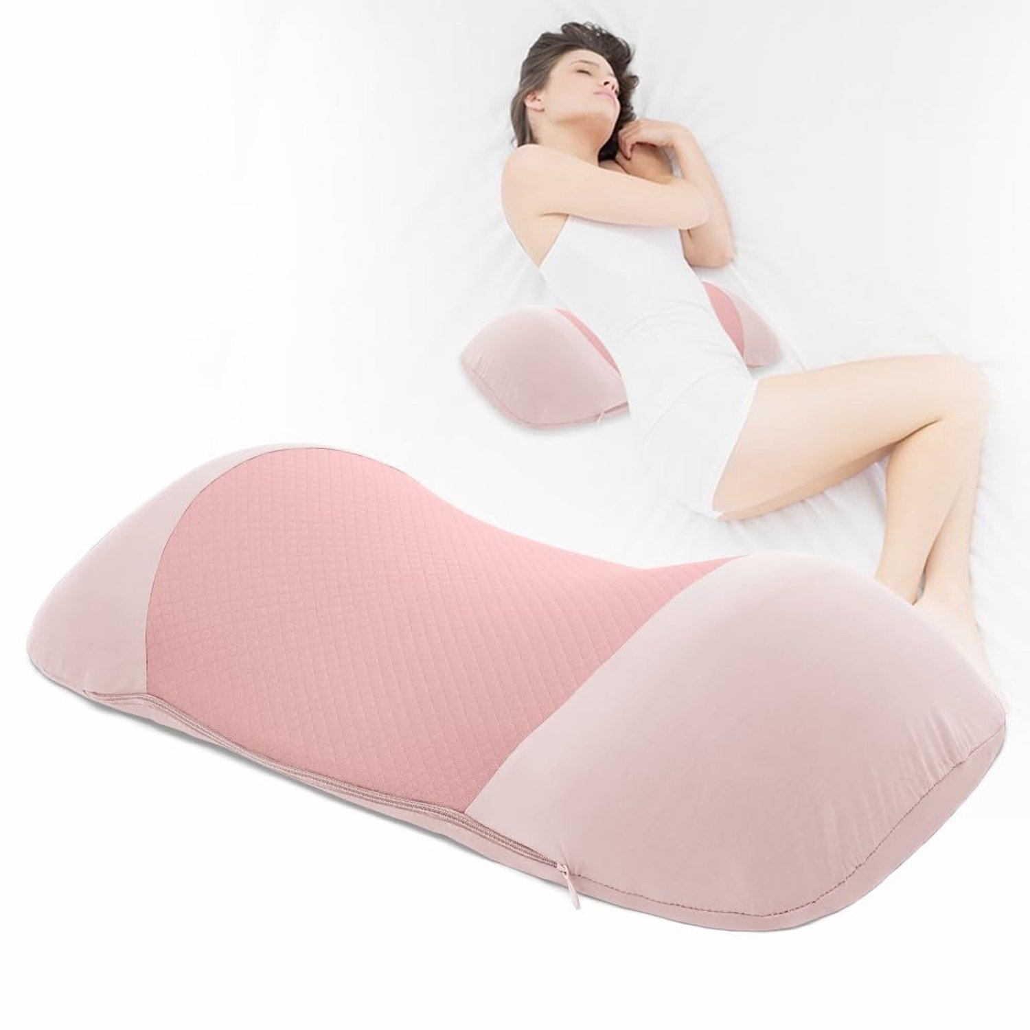 Nova Spine Pro Rugpijn Kussen - Ergonomisch Ondersteunend Lendenkussen (Roze)