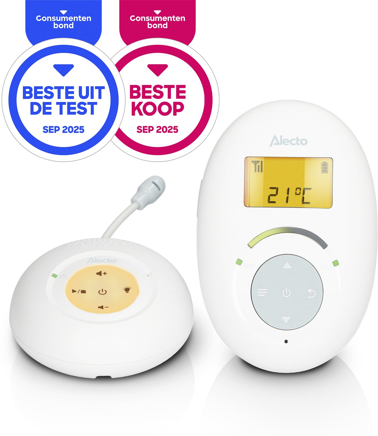 Bol.com Alecto DBX120 - Full Eco DECT Babyfoon - Babyfoon zonder Camera - Wit aanbieding