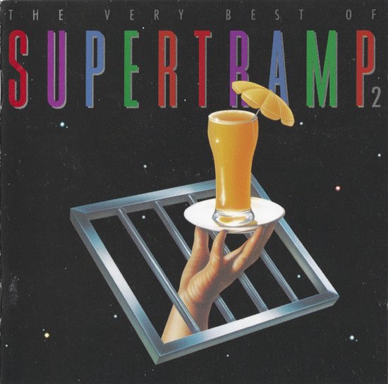 Cover van The Very Best Of Supertramp 2 met een hand die een glas met een drankje en parasol door een rooster vasthoudt.