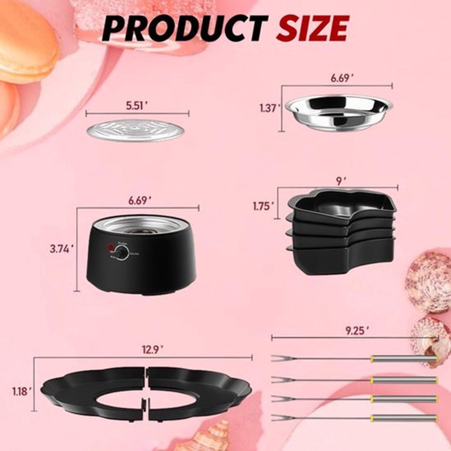 2-in-1 Chocoladefondueset, Elektrische Chocolade Fondue Set – foto 7