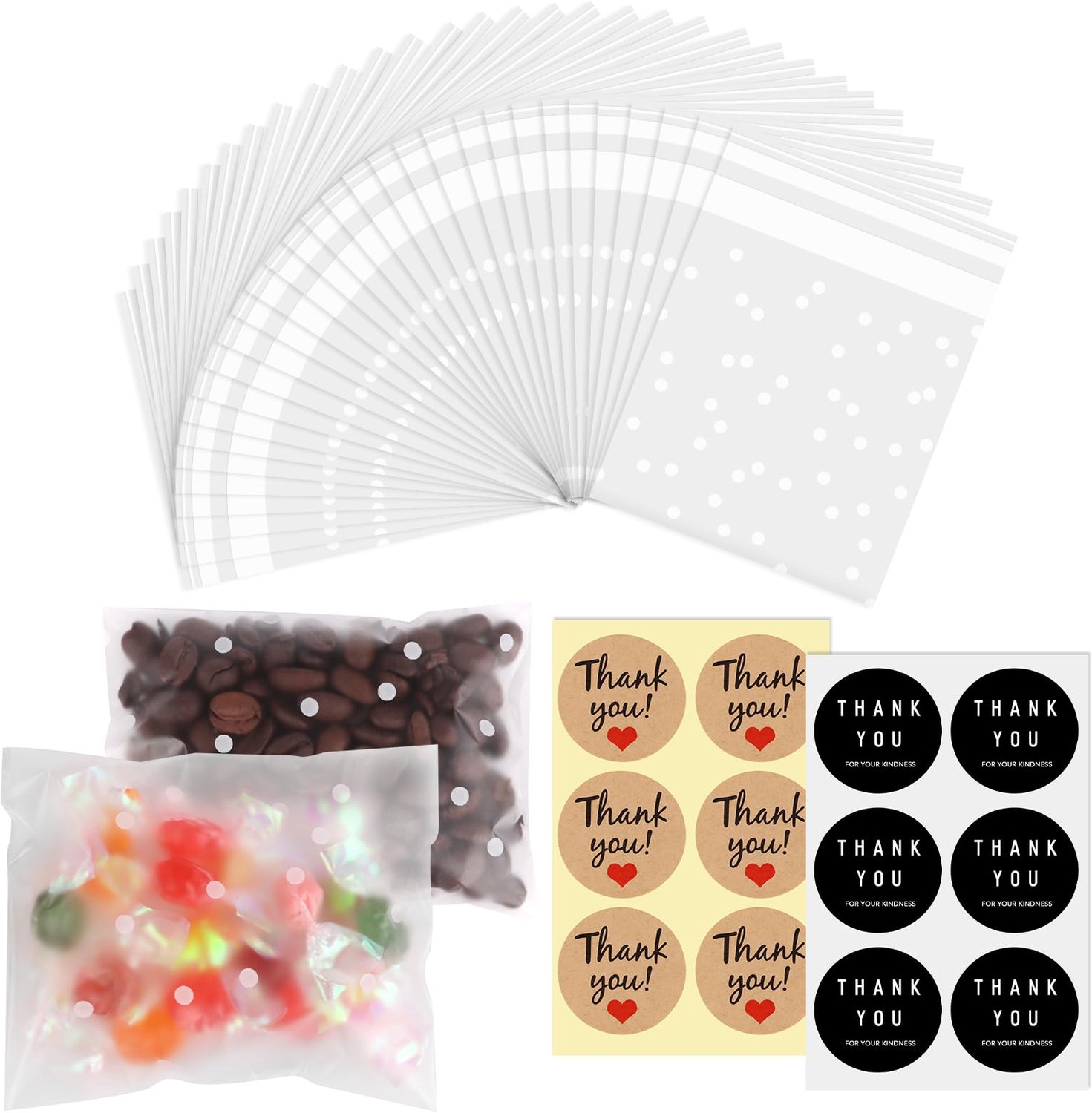 100 Stuks Transparante Cadeauzakjes met Zelfklevende Sluiting