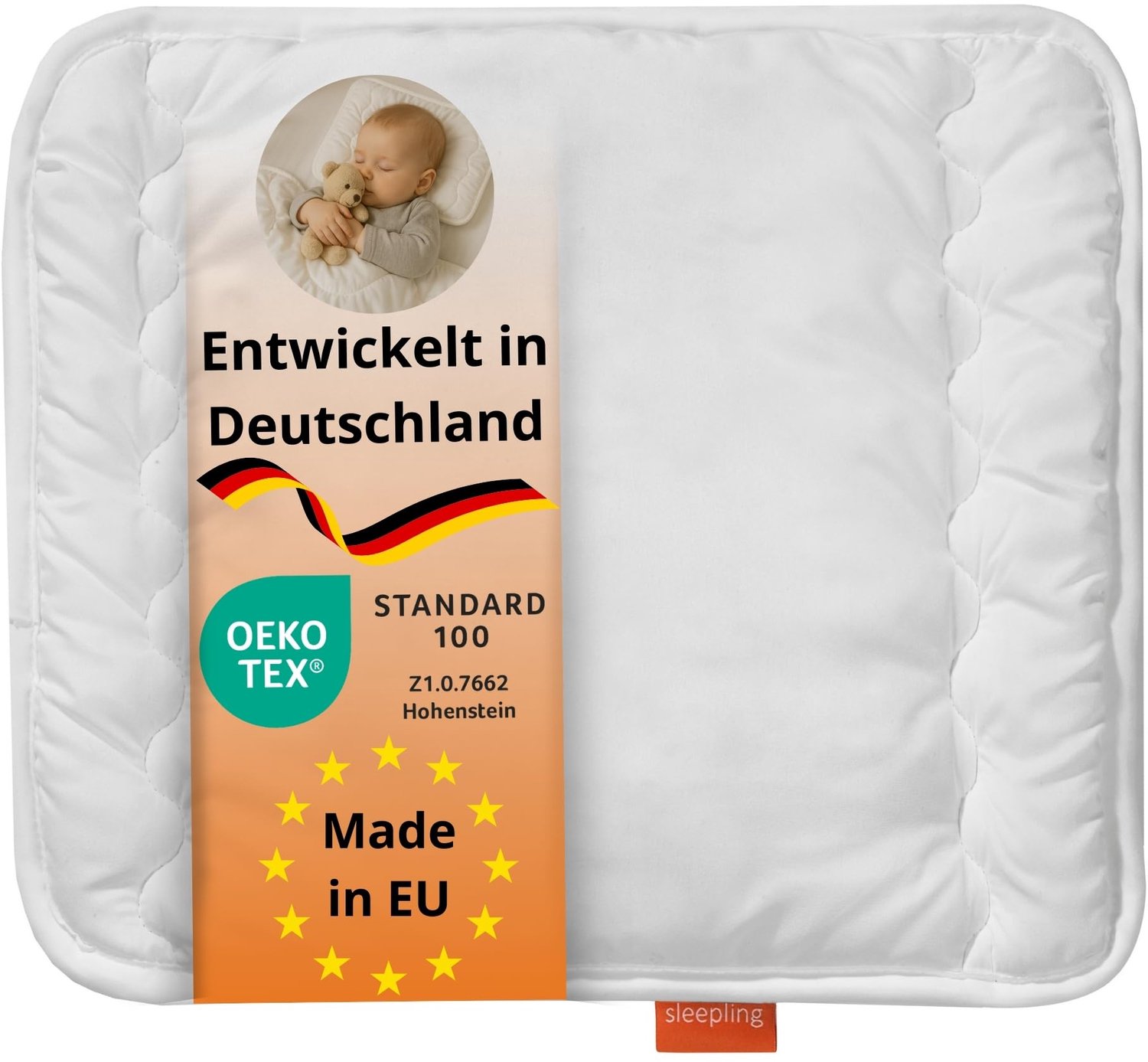 Plat Hoofdkussen voor Baby 35 x 40 cm, Wasbaar op 60 graden
