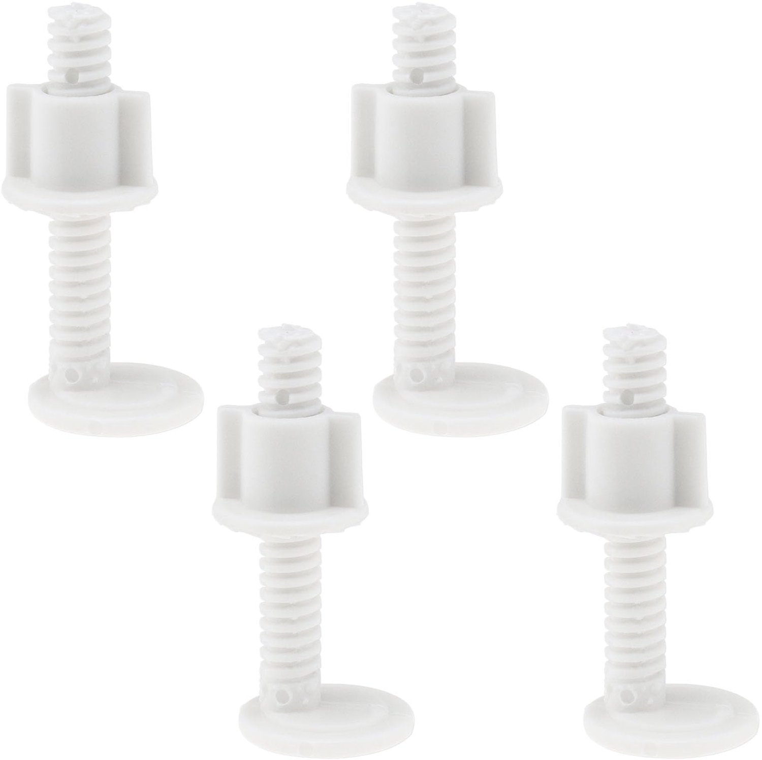 Toiletbril Schroeven - 4 Paar - Plastic - Bevestigingsset - Voor Toilet Onderhoud - 28 mm Breed - 65 mm Hoog - Toiletseat Schroeven