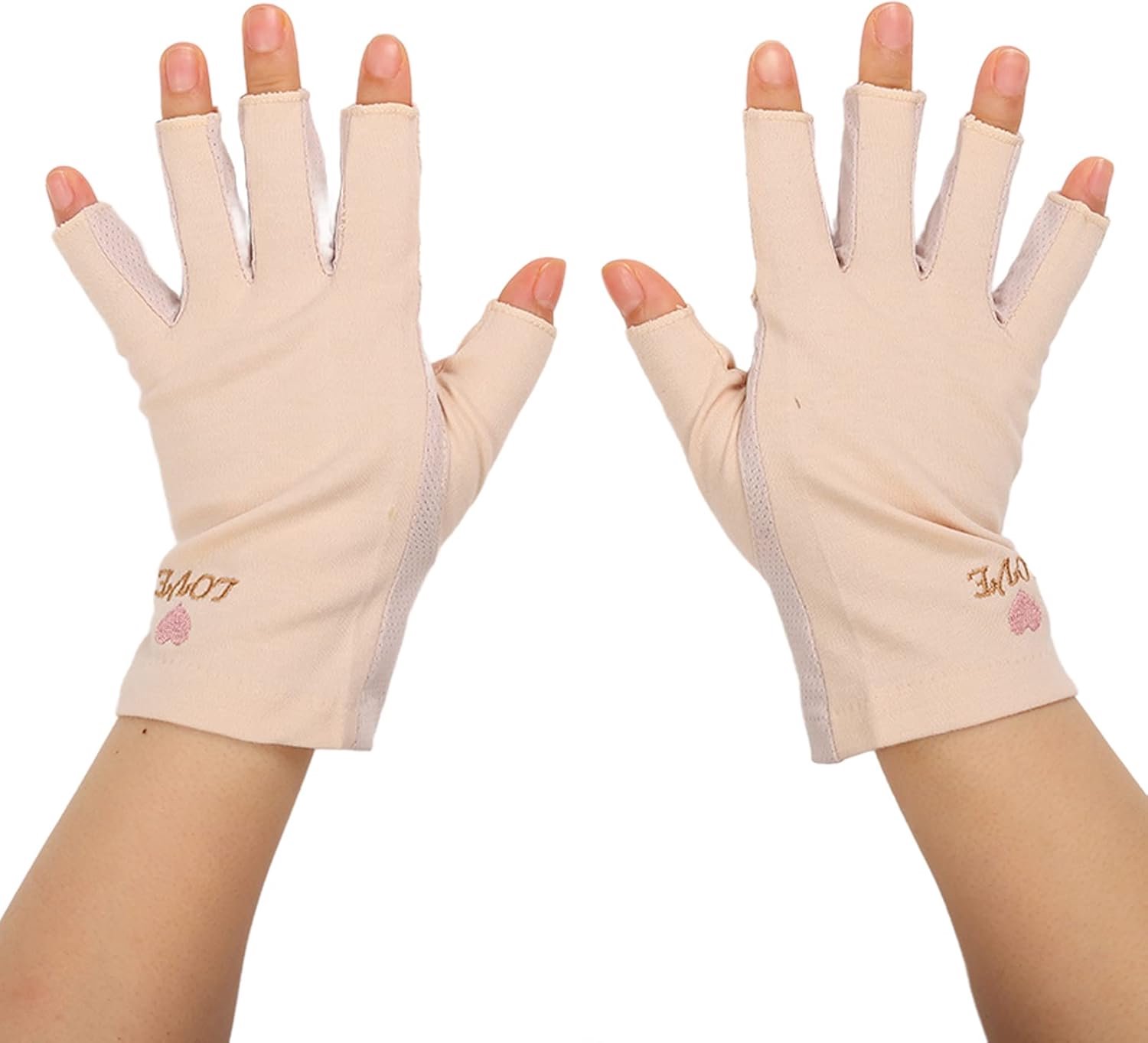 Dioche Professionele anti-UV-gelnagelhandschoenen, elastische en ademende bescherming zonder vingers, katoen, voor - Homevero