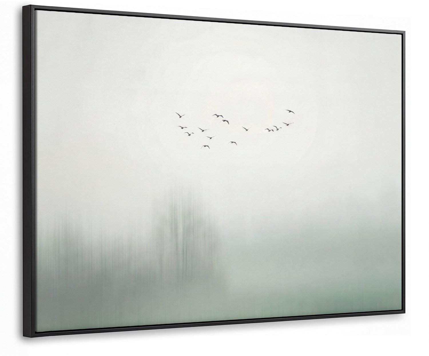 Canvas Schilderij met Baklijst - Vogel - Vlucht - Natuur - Minimalistisch