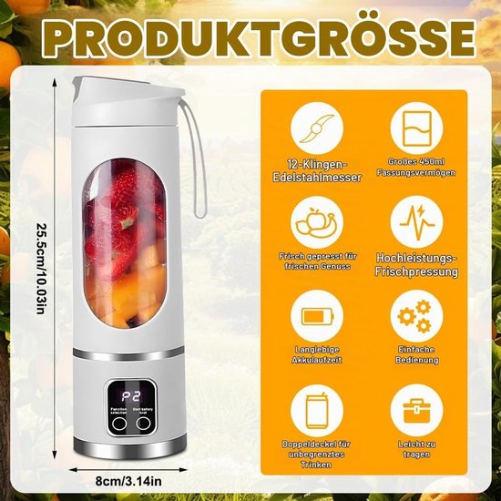 Blender voor smoothies en shakes, 450 ml — afbeelding 2