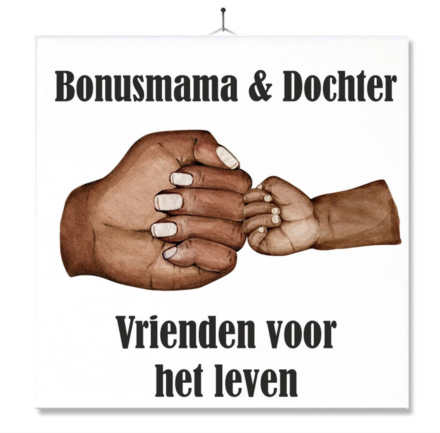 MC Living Tegel Met Opdruk | Verjaardag kado | Toilet WC | Bonusmama & Dochter Vrienden voor het leven ontwerp 4