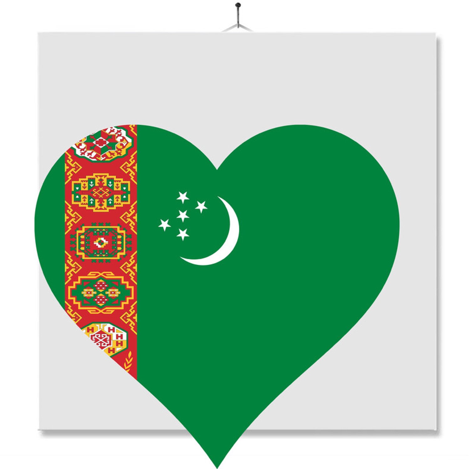 MC Living Tegel Met Opdruk | Hart | Vlag | Turkmenistan Multi-Color