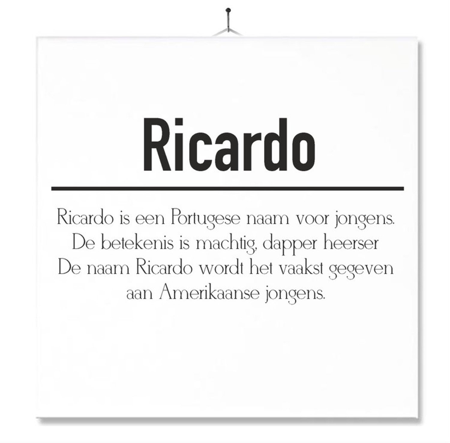MC Living Tegel Met Opdruk | Betekenis | Kado | Cadeau | Met Naam - Ricardo Multi-Color