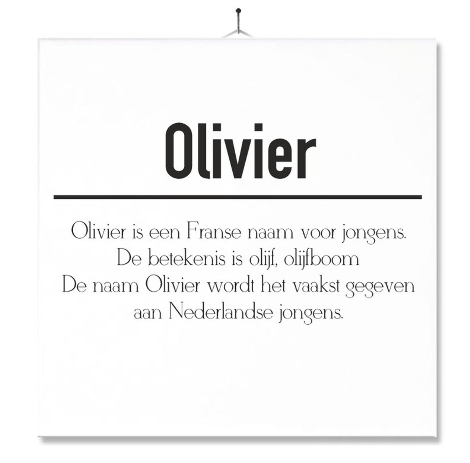 MC Living Tegel Met Opdruk | Betekenis | Kado | Cadeau | Met Naam - Olivier Multi-Color