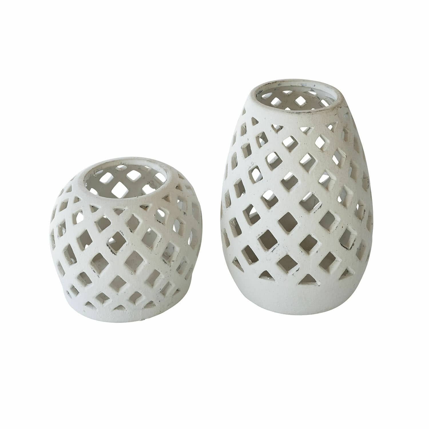 Loberon Lantaarn set van 2 Serignac wit