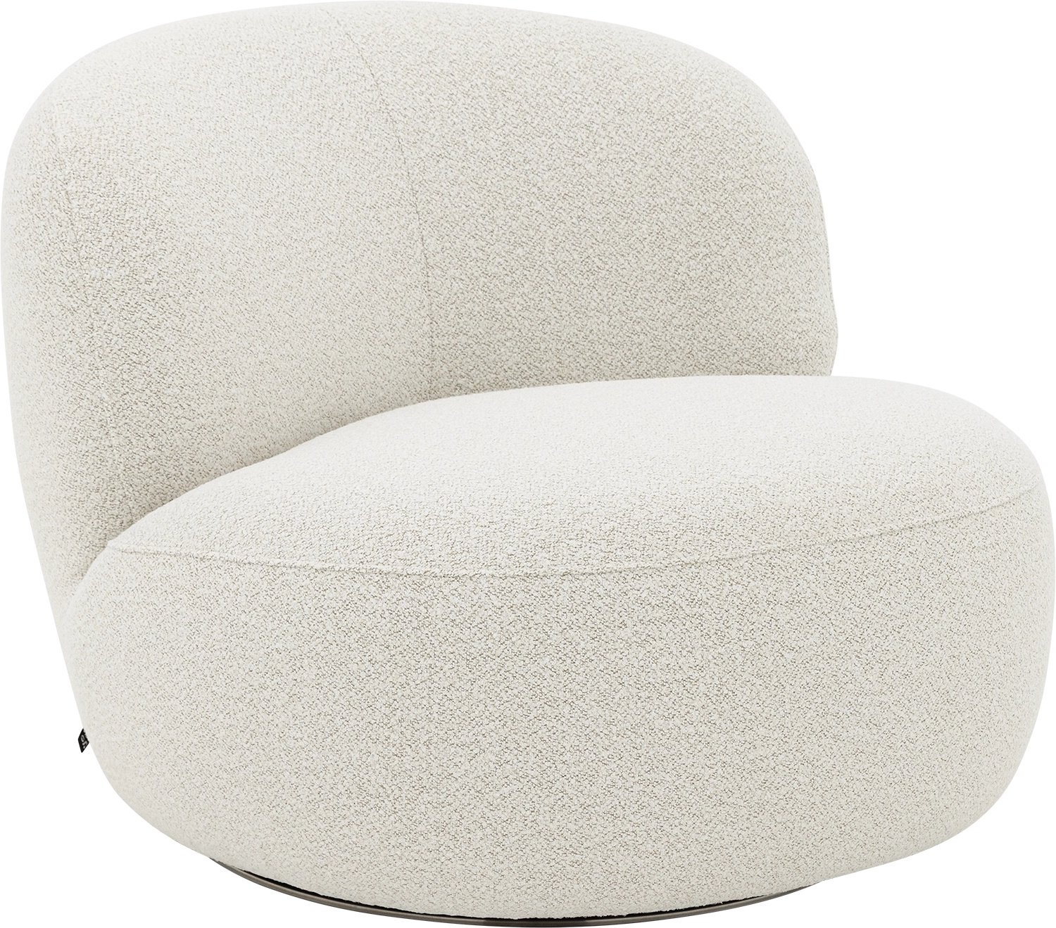 Goossens Draaifauteuil Avi - Stof - Beige - Draaibaar stof gemeleerd fijn geweven naturel