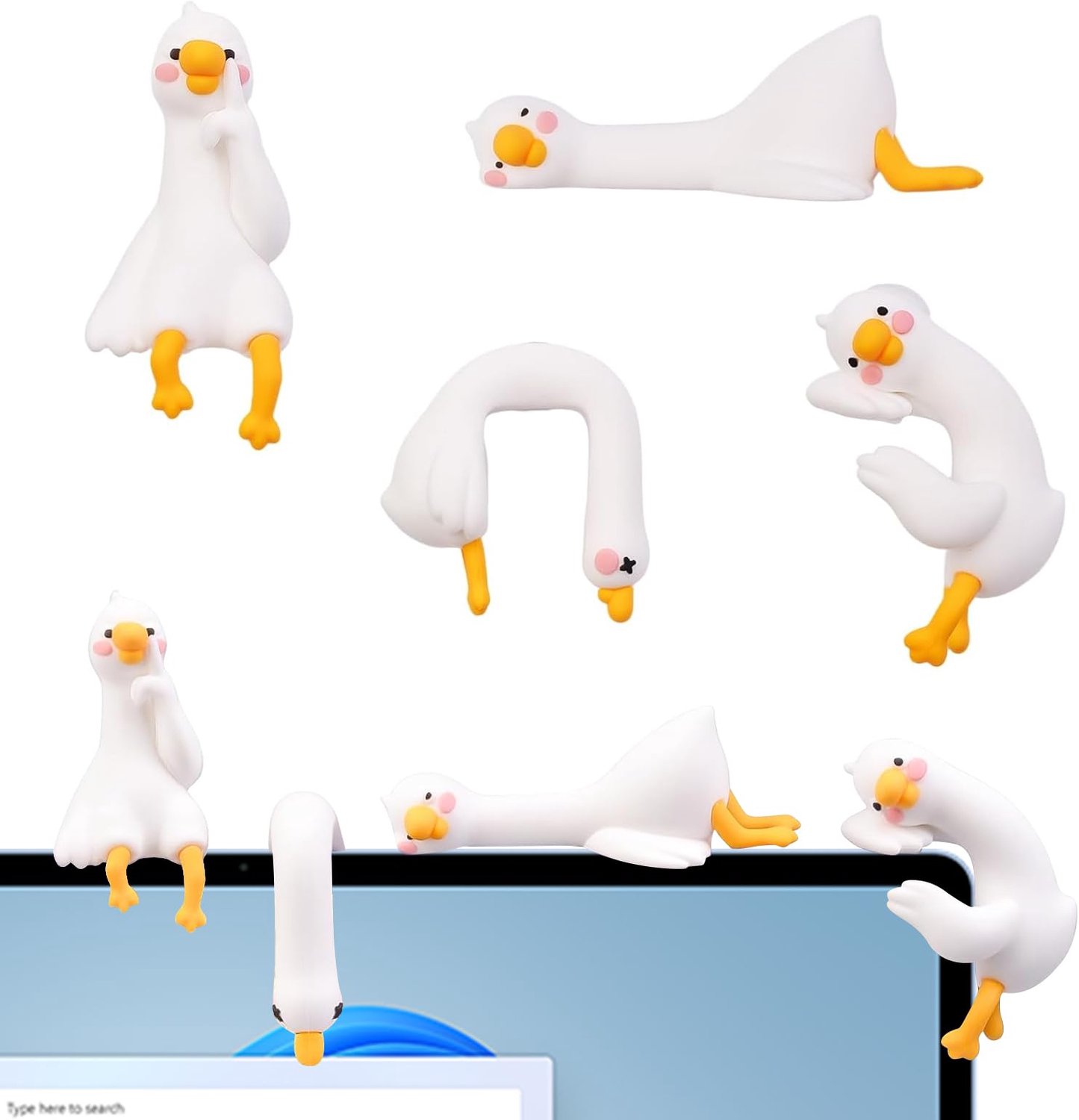 Set van 4 Mini-Gans-Figuren voor Kantoordecoratie