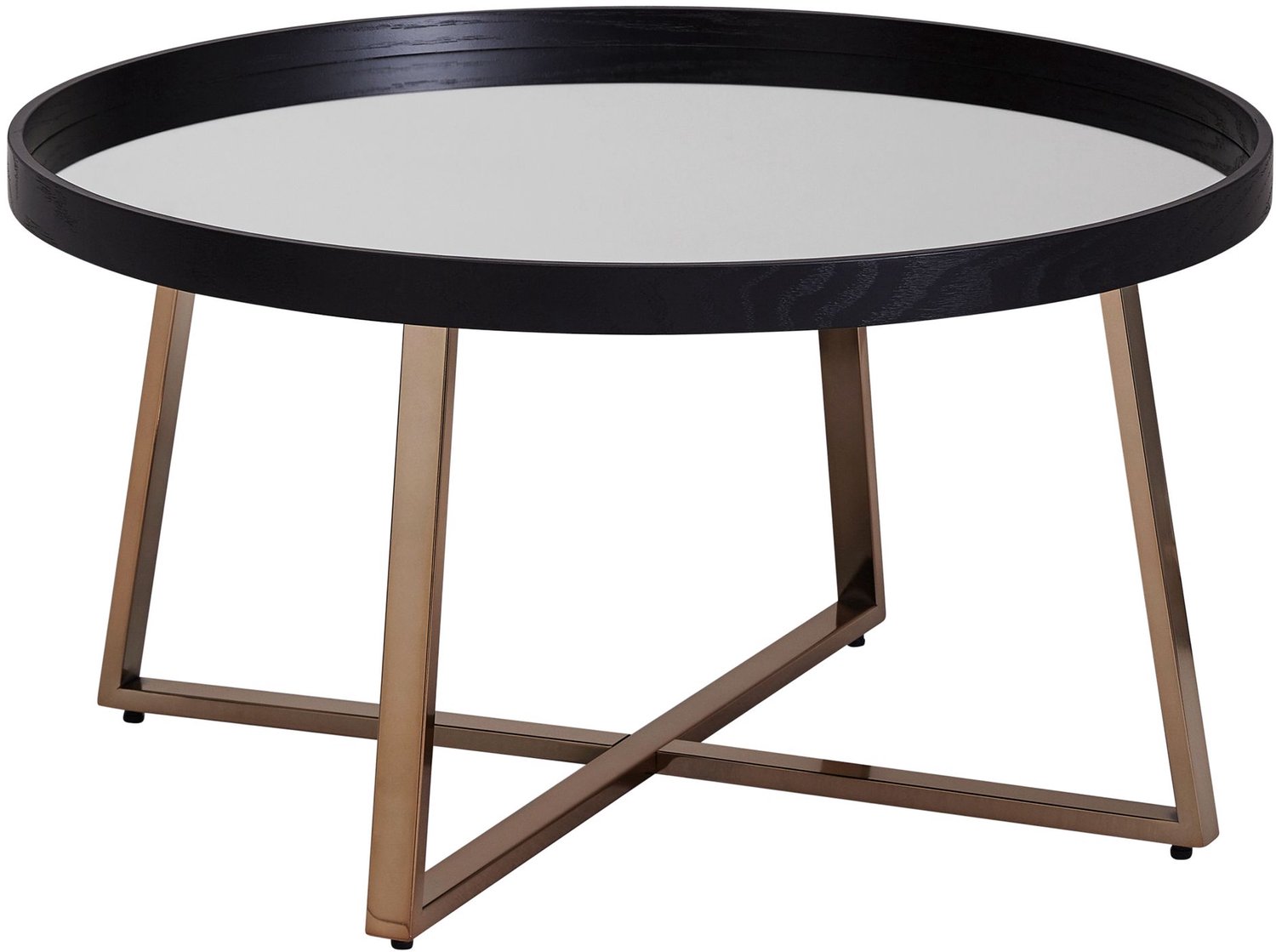 Cosmo Casa Ronde salontafel - Glas - 78 x 78 x 42,5 cm Zwart / Goud