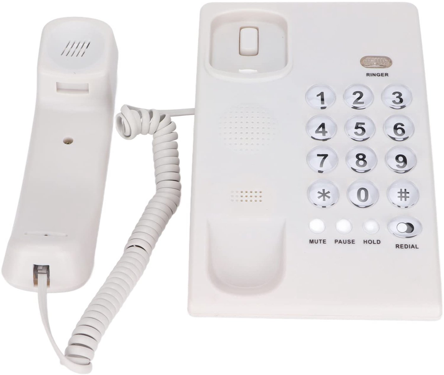 Desktop-draadloze telefoon - Grote knop - Hoog volume - Wit - Thuis kantoor - Hotel - Gebruiksvriendelijk