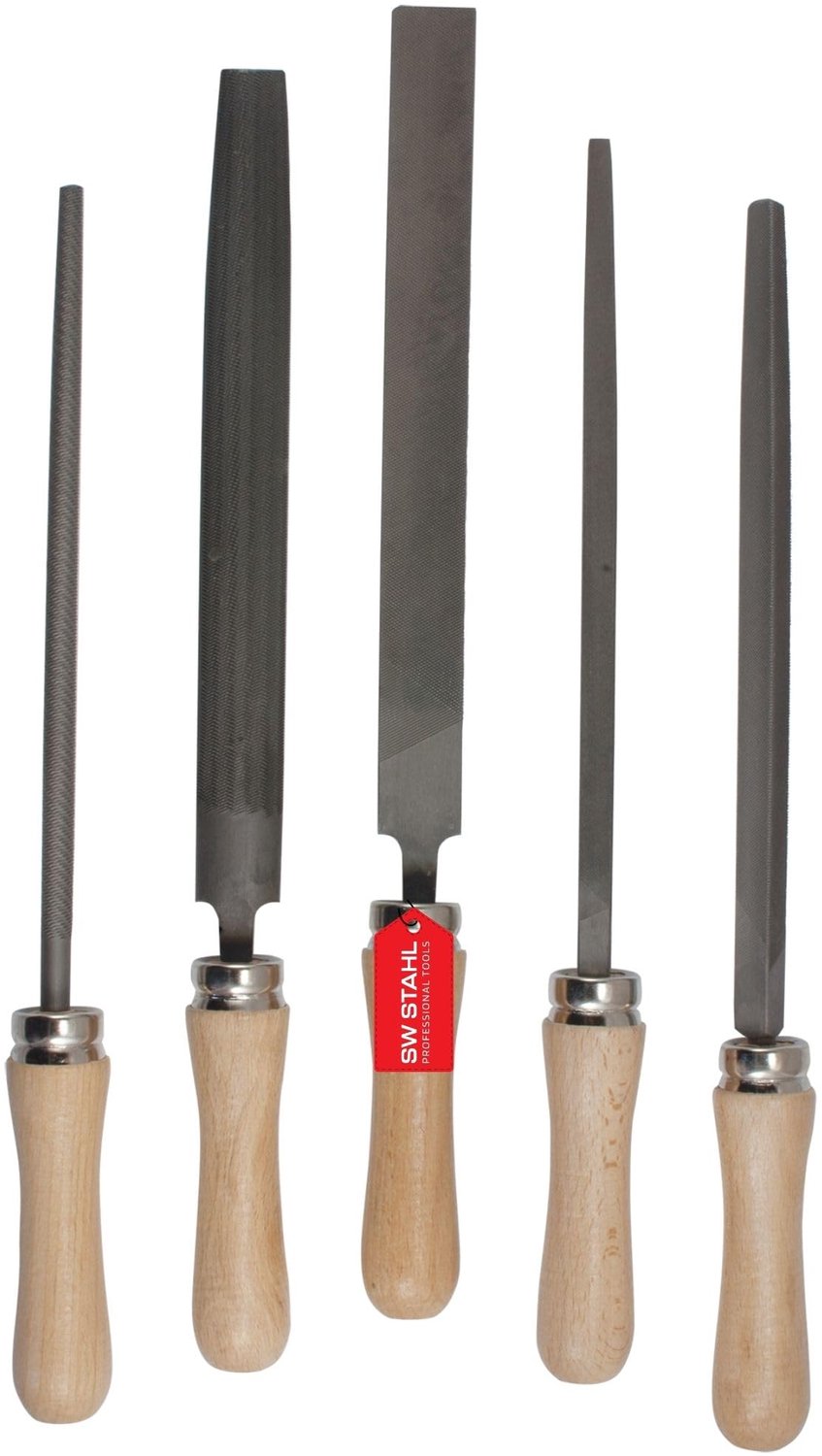 5-delige Metalen Vijlen Set met Houten Handvatten