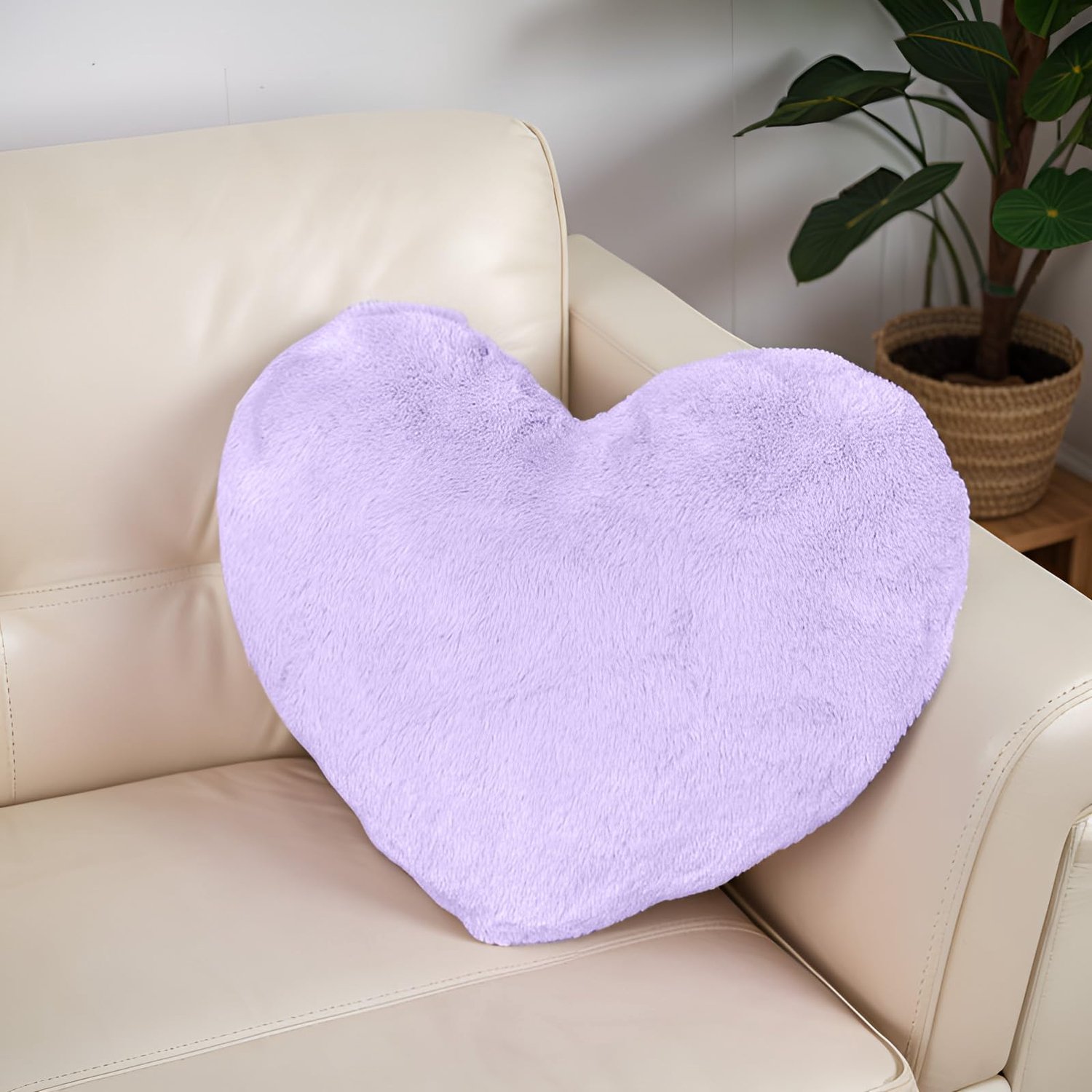 Schattig Hartvormig Pluche Kussen 46 x 36 cm