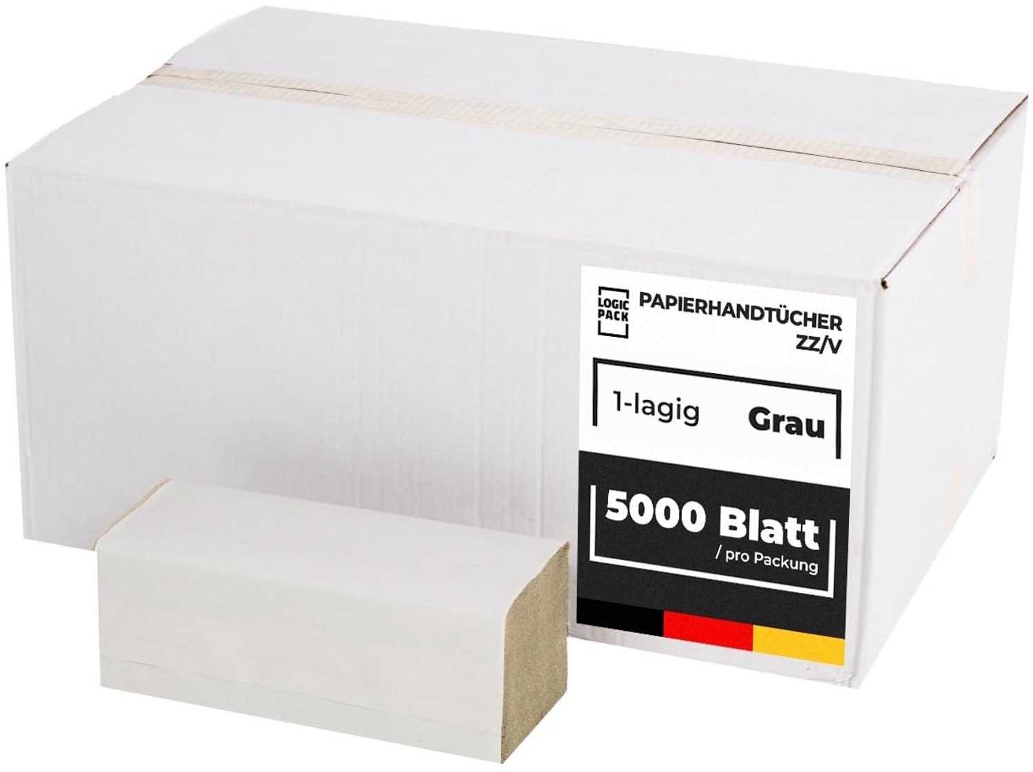 Papieren Handdoeken ZZ-Vouw - 1-Laags Gerecycled Papier - 5000 Stuks - Grijs