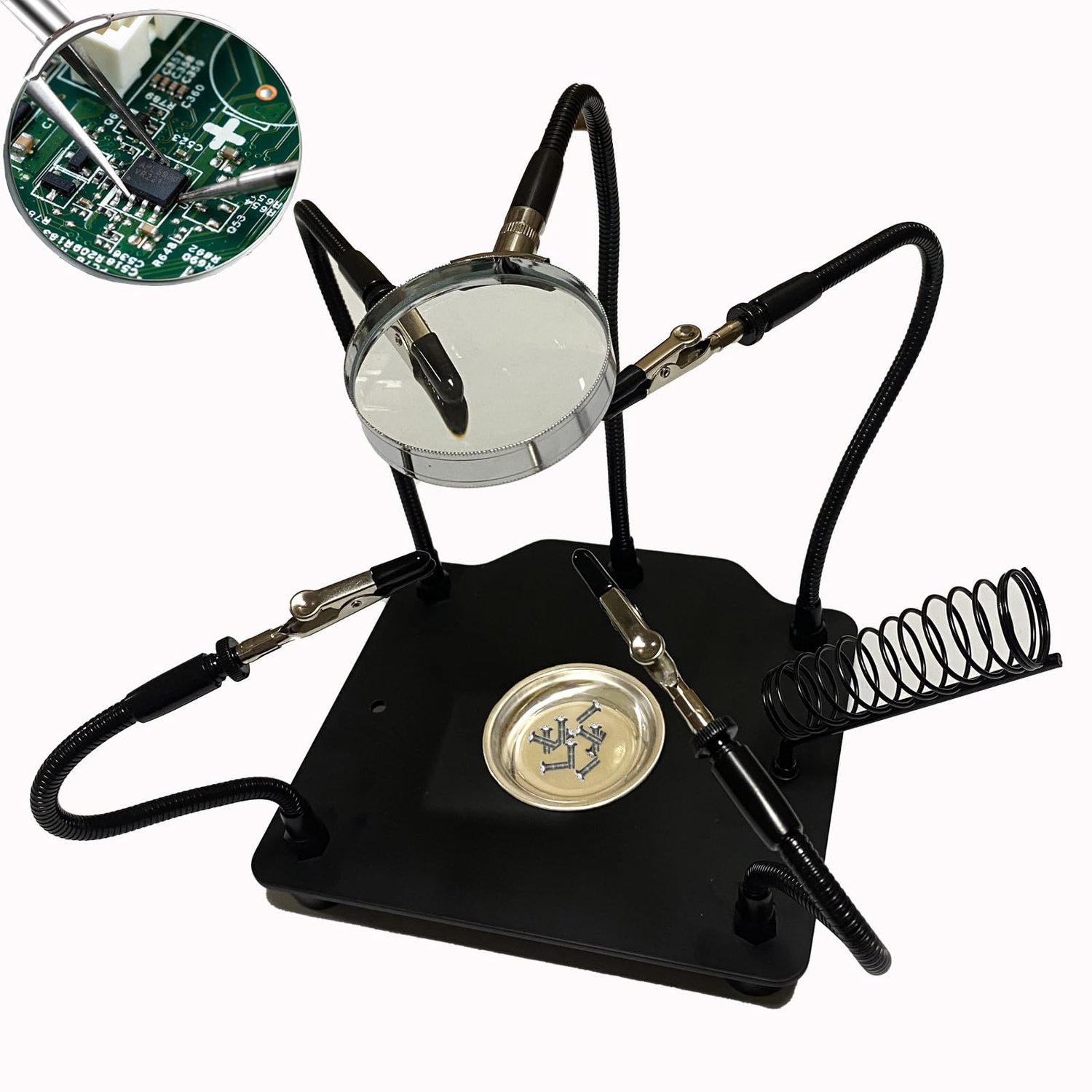 Soldering Tool met Loupe en Flexibele Armen - Stevige Basisplaat