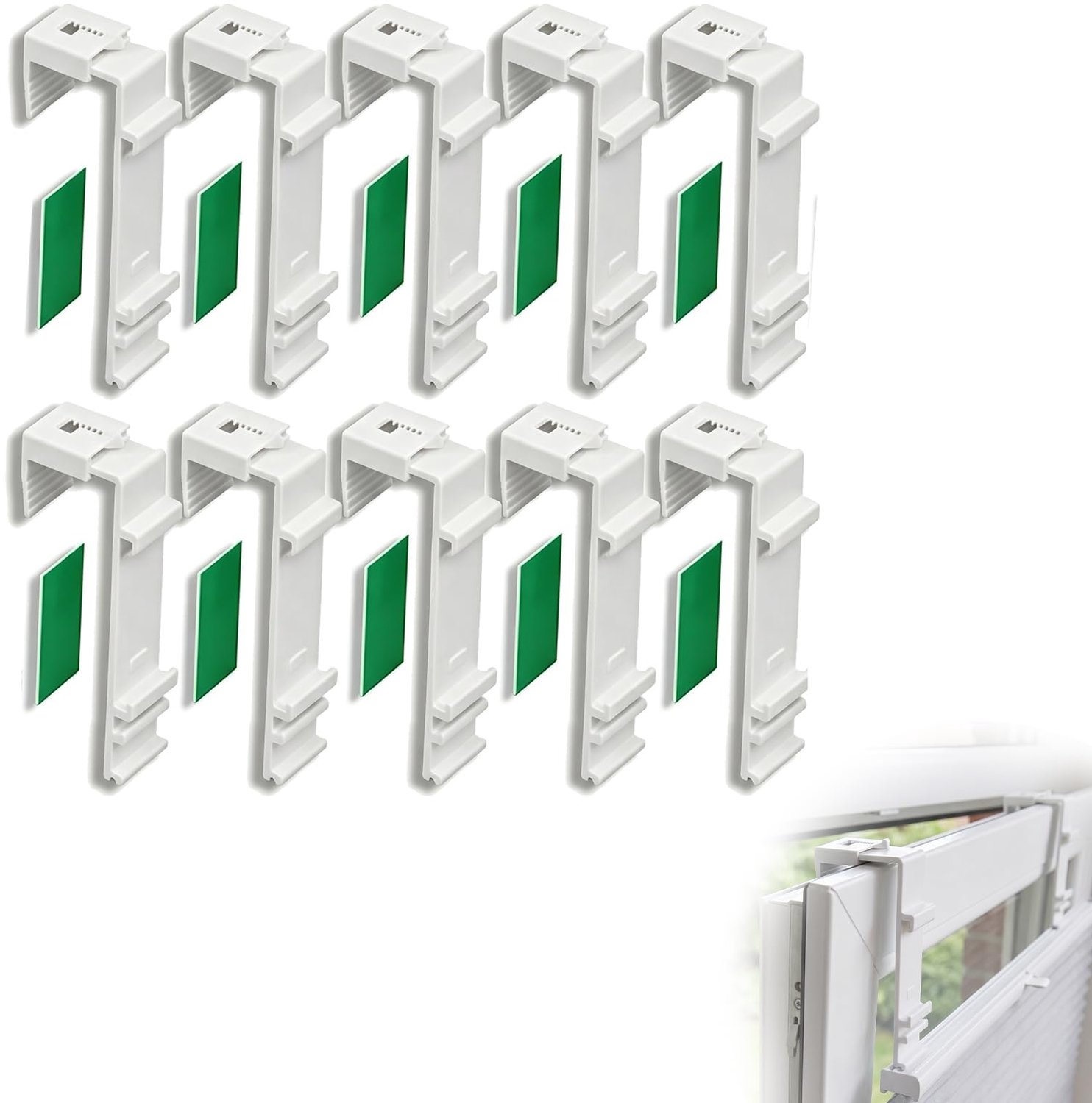 10 Stuks Lange Klemhouders voor Dubbele Rolgordijnen