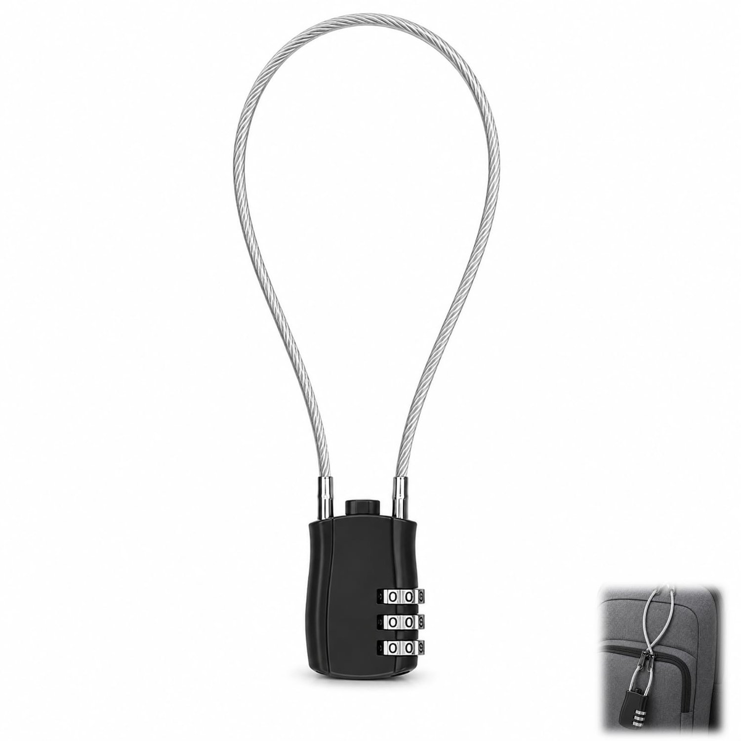 3-Cijferig Veiligheidsslot met Flexibele Kabel