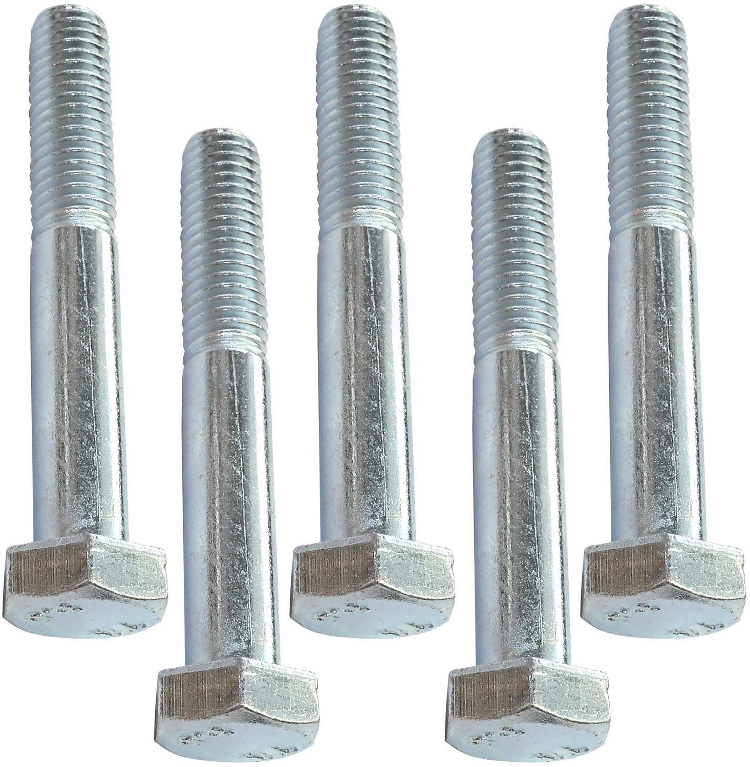 Bout M8x55 - 5-delige Set - Zeskantkop - Verzinkt Staal - Kwaliteitsklasse 8.8 - DIY - Bevestigingsmateriaal - Schroef