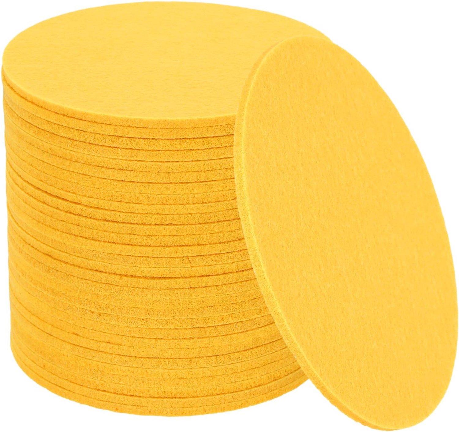 Vilten plaatverdeler 10x10 cm - 36 geel - 30 stuks - beschermt potten en pannen - m-winkel