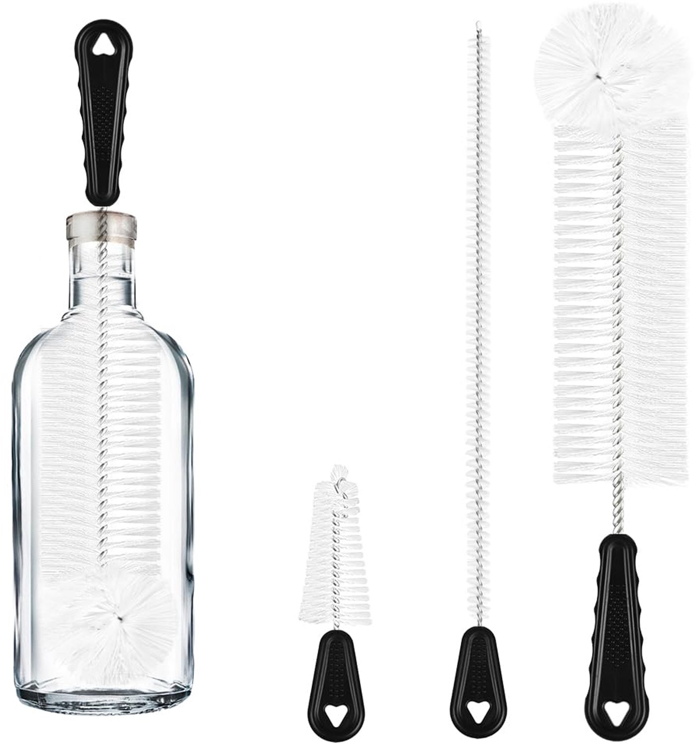 Set van 3 Nylon Schoonmaakborstels met Rietjesborstel