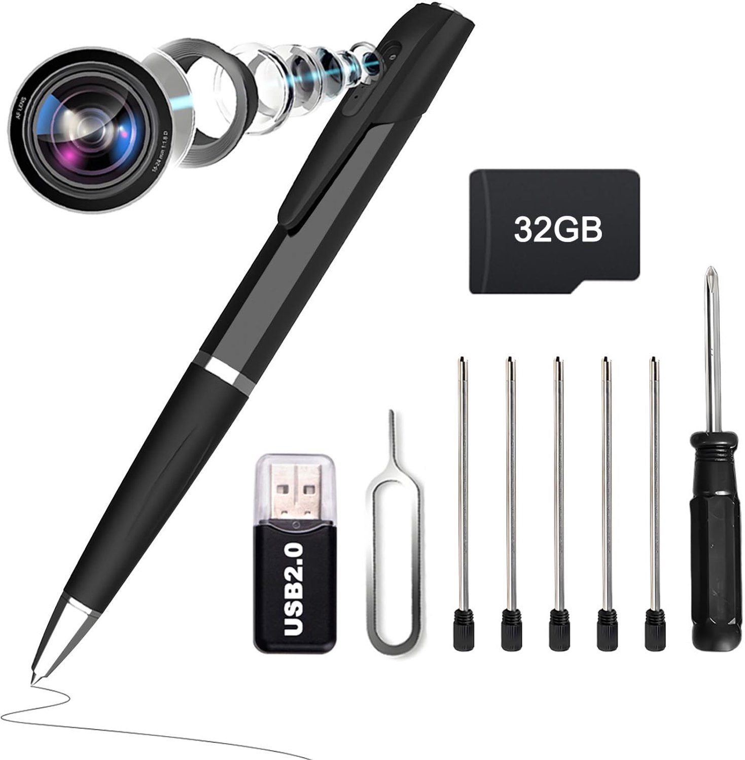 Verborgen Mini Camera met 1080P HD en 32GB Kaart