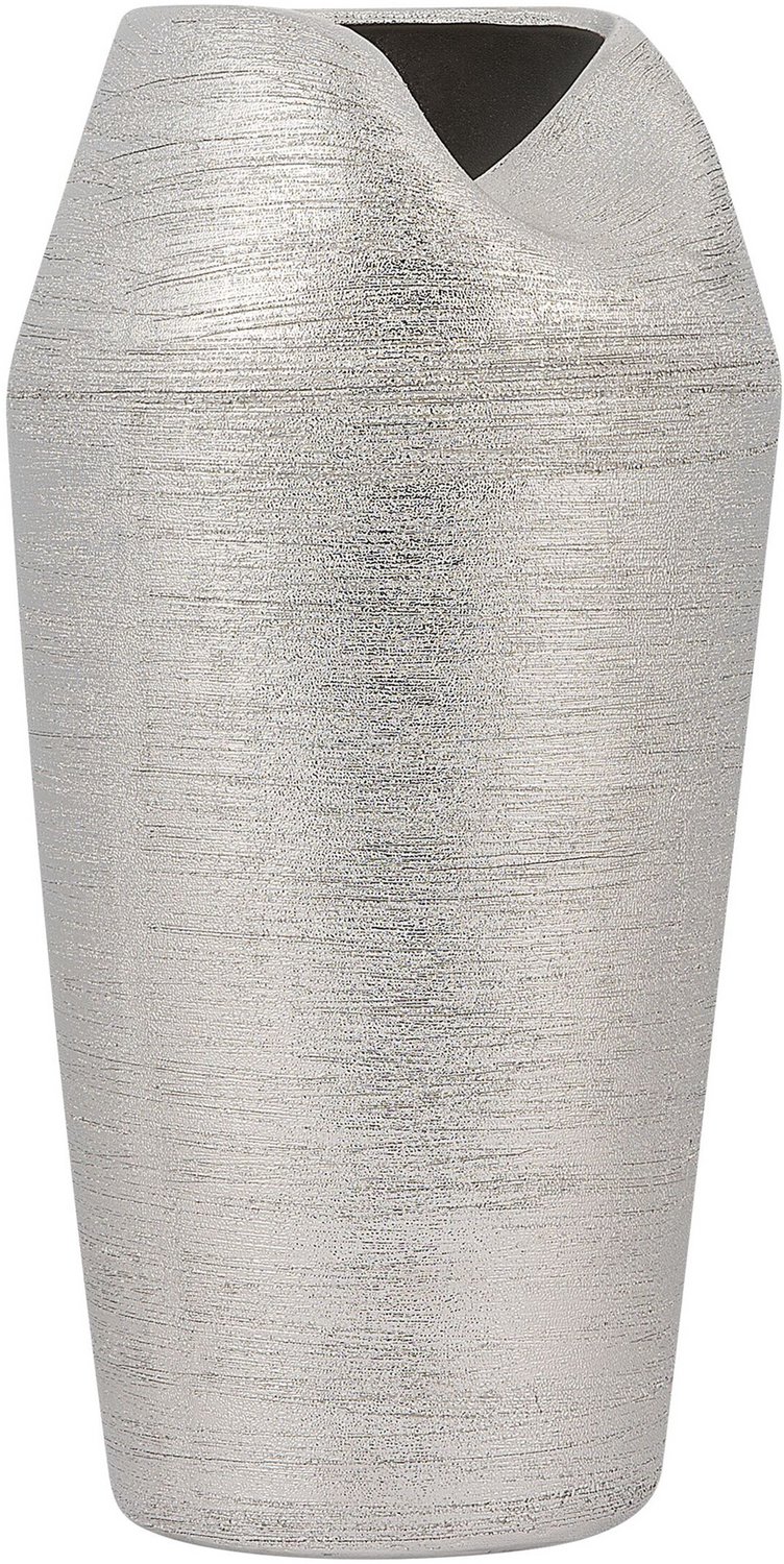 Beliani APAMEA - Decoratieve vaas - Zilver - Keramiek