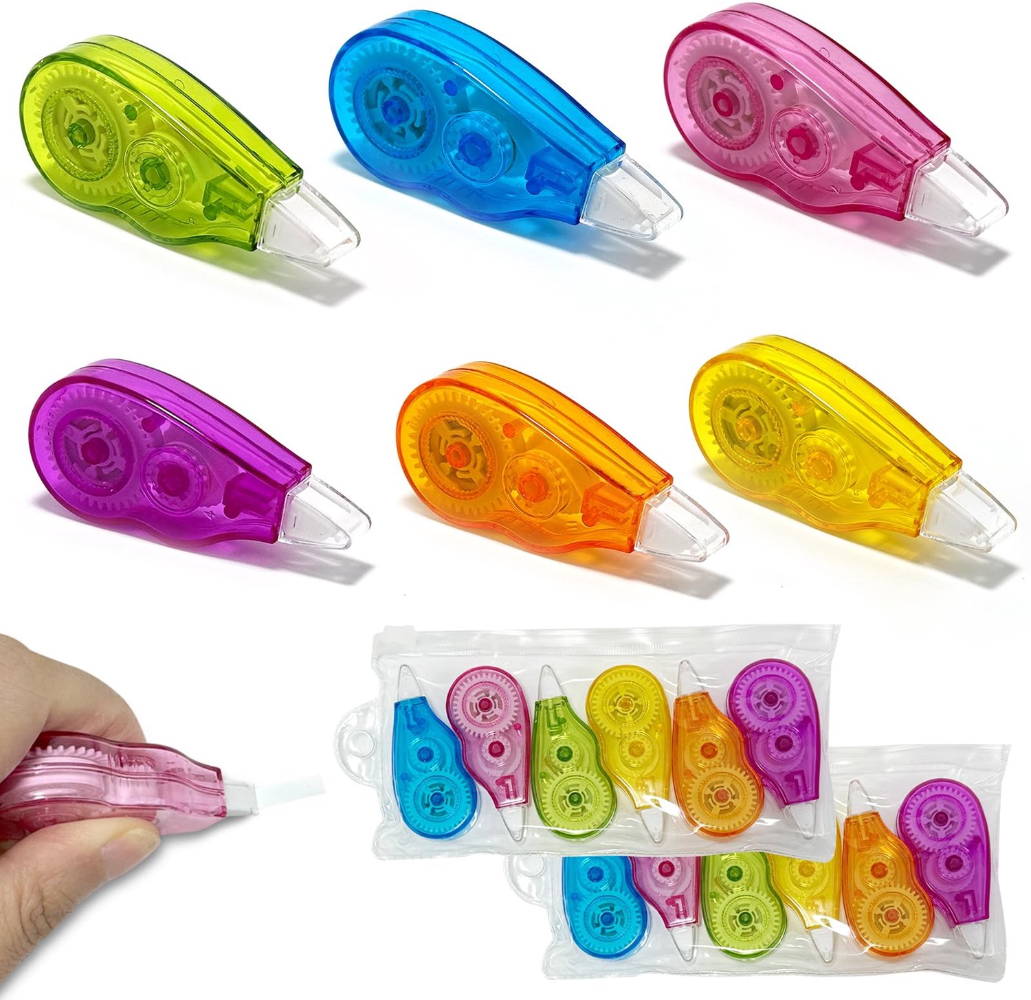 Set van 18 Mini Correctietapes met Beschermkap