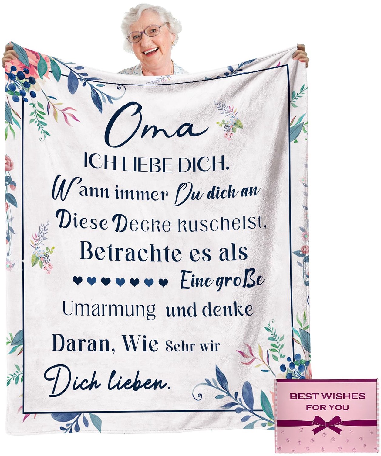 Flanellen Dekentje voor Oma met Verzorgende Woorden