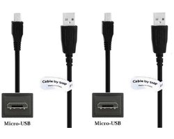 2 stuks OneOne 1,8m Micro USB kabel. Stevige laadkabel. Oplaadkabel snoer past op past op Garmin navigatie NuLink 1695 Live, NuLink, Nuvi Cam LMT-D, Nuvi CamLMT-HD, Speak, Speak Plus, GPSMAP 66s, 66st, Foretrex 601, 701