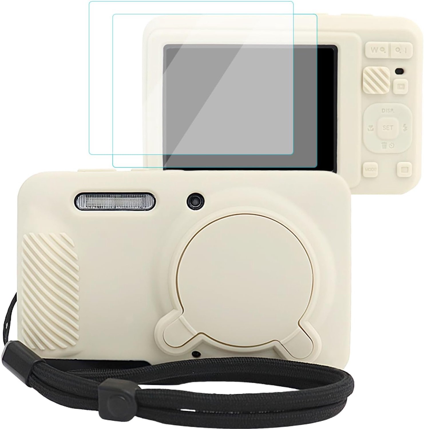 Cameratas voor KODAK PIXPRO FZ55 met 2 schermbeschermers en 1 handriem, siliconen, zachte beschermende lichtgewicht