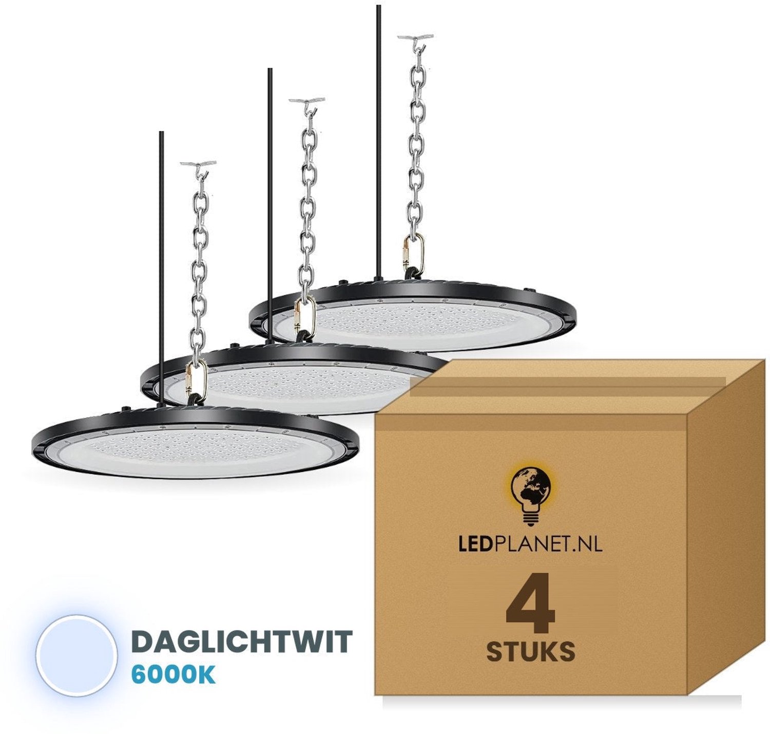 Tsong UFO LED High Bay lamp 100W - 12.000 lm - Daglichtwit 6000K - 4 stuks - IP65 - 230V