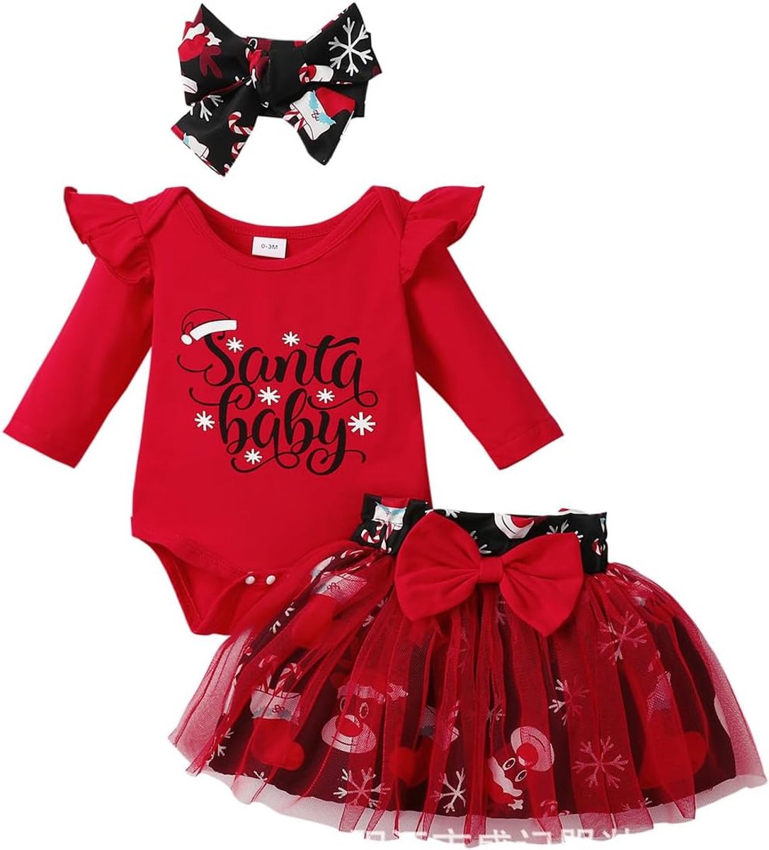 Kerstkleding voor pasgeborenen meisjes rok tutu set voor eerste Halloween