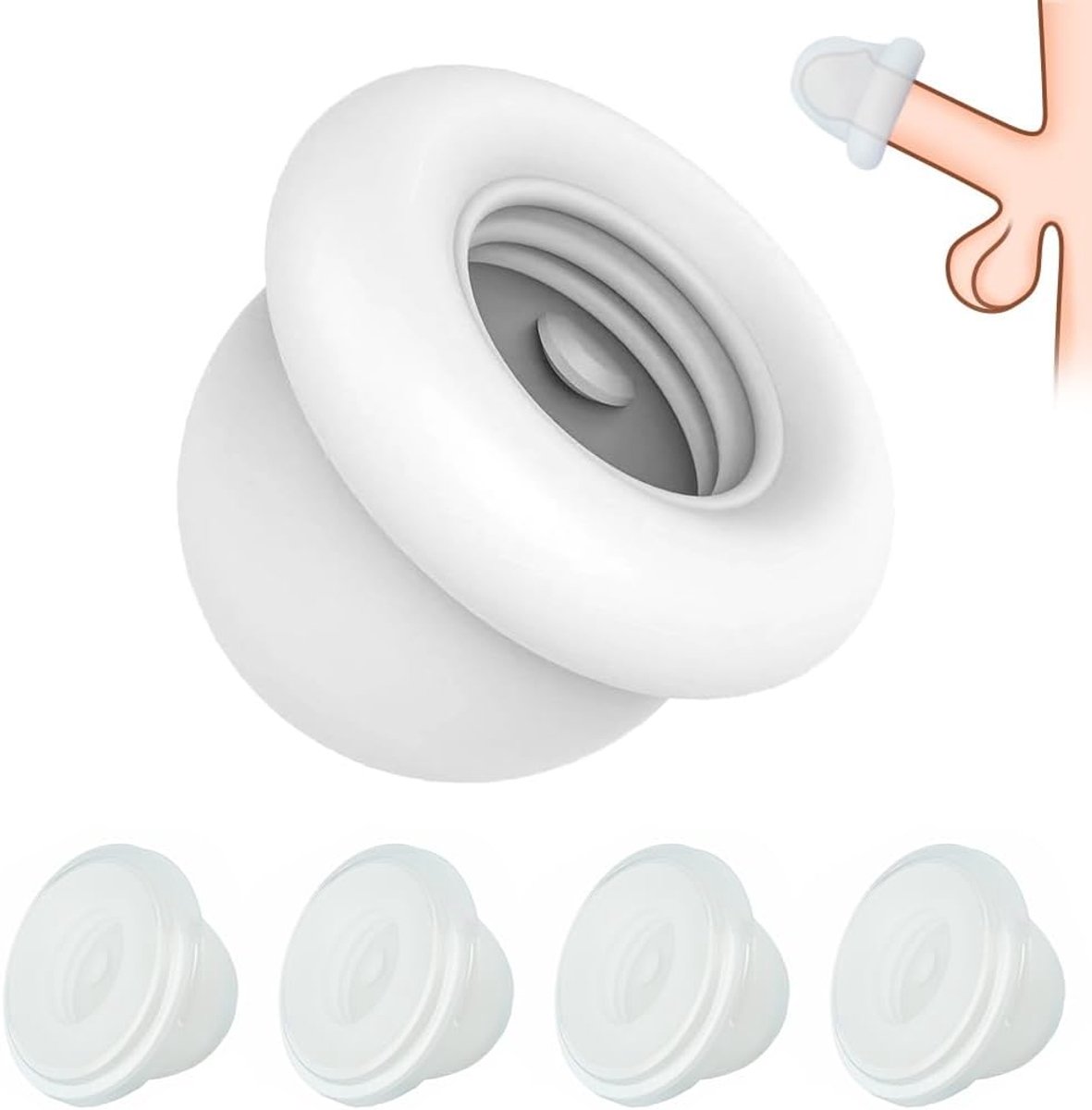 4 Stuks, Penis Sleeve Tpe Eikelring Voorhuidbehoud Penisringen Rekbare Penisring Penisring Rekbaar voor Mannen Orgasme Vertragen Seksspeeltje