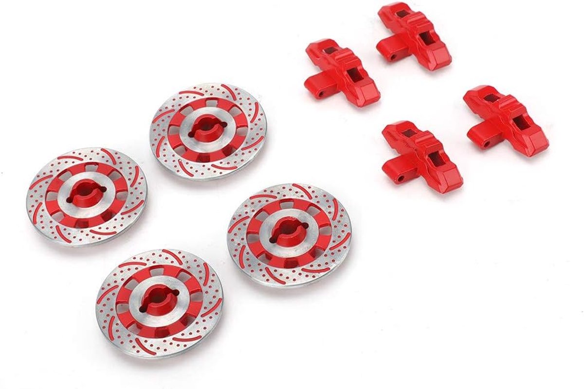 Wiel Remschijf Aluminium RC Auto Wiel Remschijf Rotor Fit voor Onbeperkt Desert Racer 1/7 RC Auto (Rood)