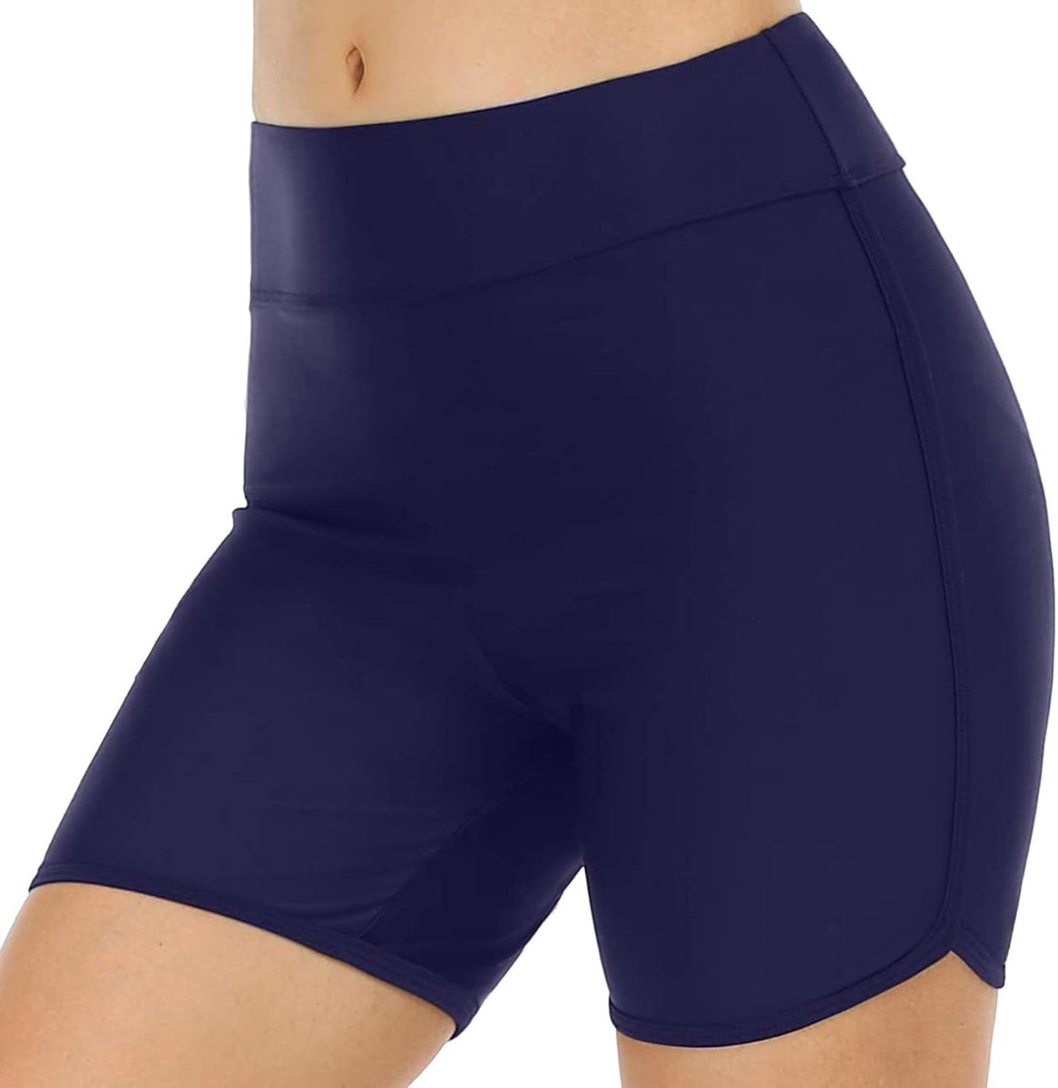 Zwemshort voor dames, hoog getailleerd badpak onderaan met brede elastische tailleband voor sport, yoga, strand en rokstijl, zwembroek veelzijdig combineerbaar