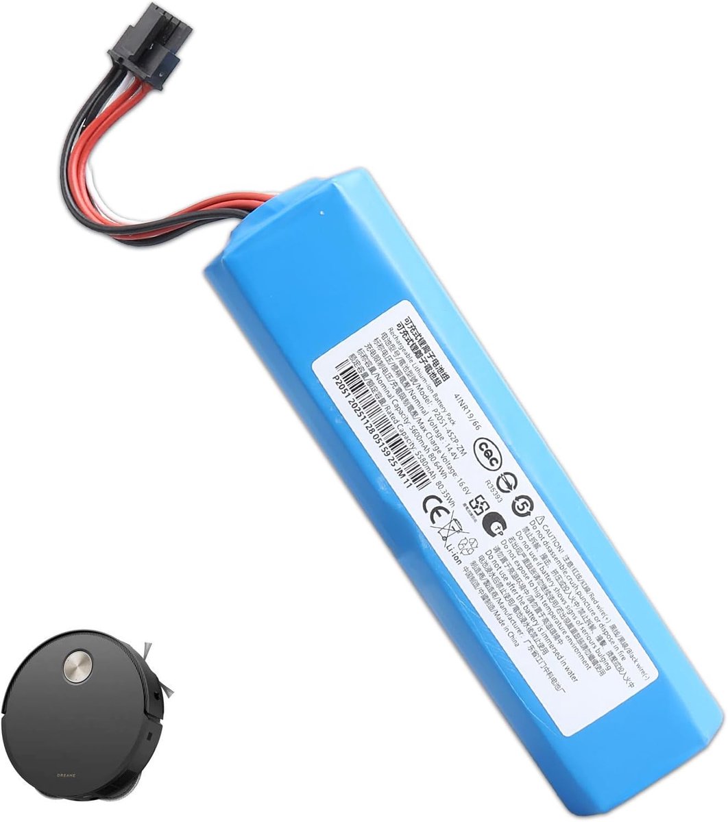 Oplaadbare lithium-ion batterij, 14,4 V, 5600 mAh, compatibel met Dreame X30, X40, X50 Ultra, L40s Pro Ultra/L40 Ultra, L40 Ultra, L40 Ultra/L40 Ultra/X40 Master en L30 Ultra/L30 Ultra/L40