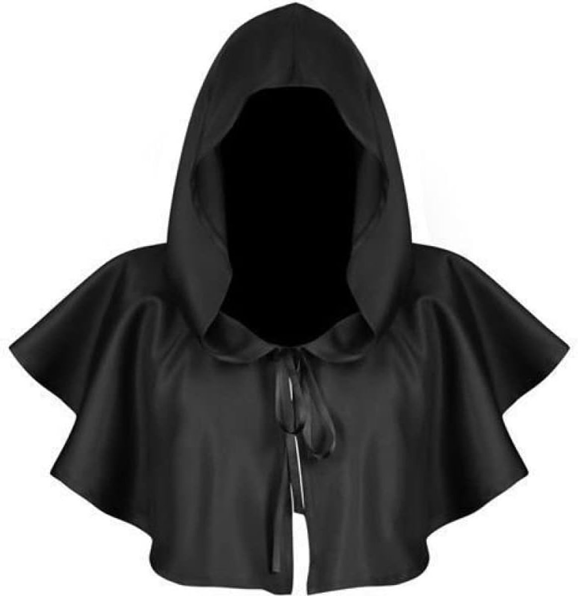 Badjas met kap, uniseks, middeleeuwse korte cape, capuchon, middeleeuwse cape met capuchon, voor mannen en vrouwen, Halloween, cosplay, feestkostuum